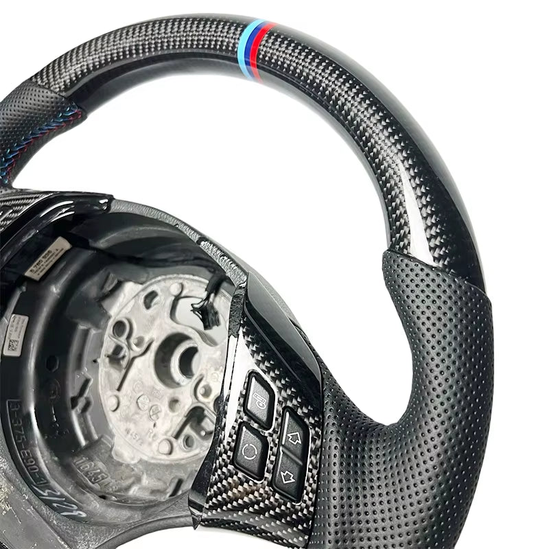 Fast Shipping Genuine Leather Matte Carbon Fiber Steering Wheel Custom for BMW E92 E91 E90 E88 E87 E82 Sports Car Steering Wheel