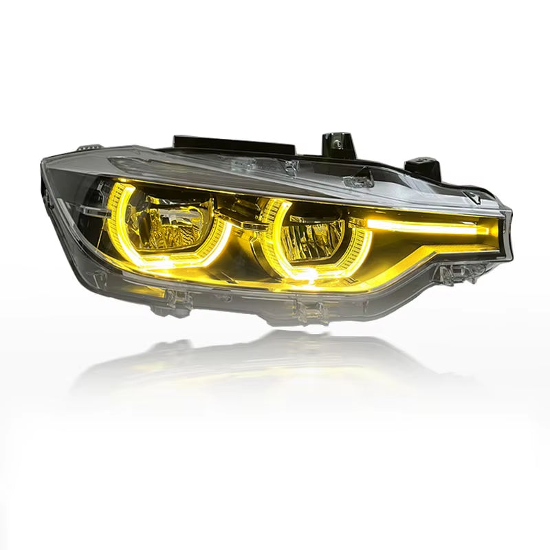 SJC Auto Exclusive Product V2 Ikon Headlight for F30 F35 2013-2018 LED Head Lamp Yellow and White Daytime Running Lights