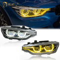 SJC Auto Exclusive Product V2 Ikon Headlight for F30 F35 2013-2018 LED Head Lamp Yellow and White Daytime Running Lights