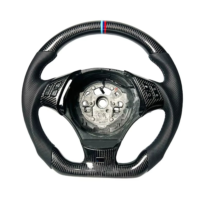 Fast Shipping Genuine Leather Matte Carbon Fiber Steering Wheel Custom for BMW E92 E91 E90 E88 E87 E82 Sports Car Steering Wheel