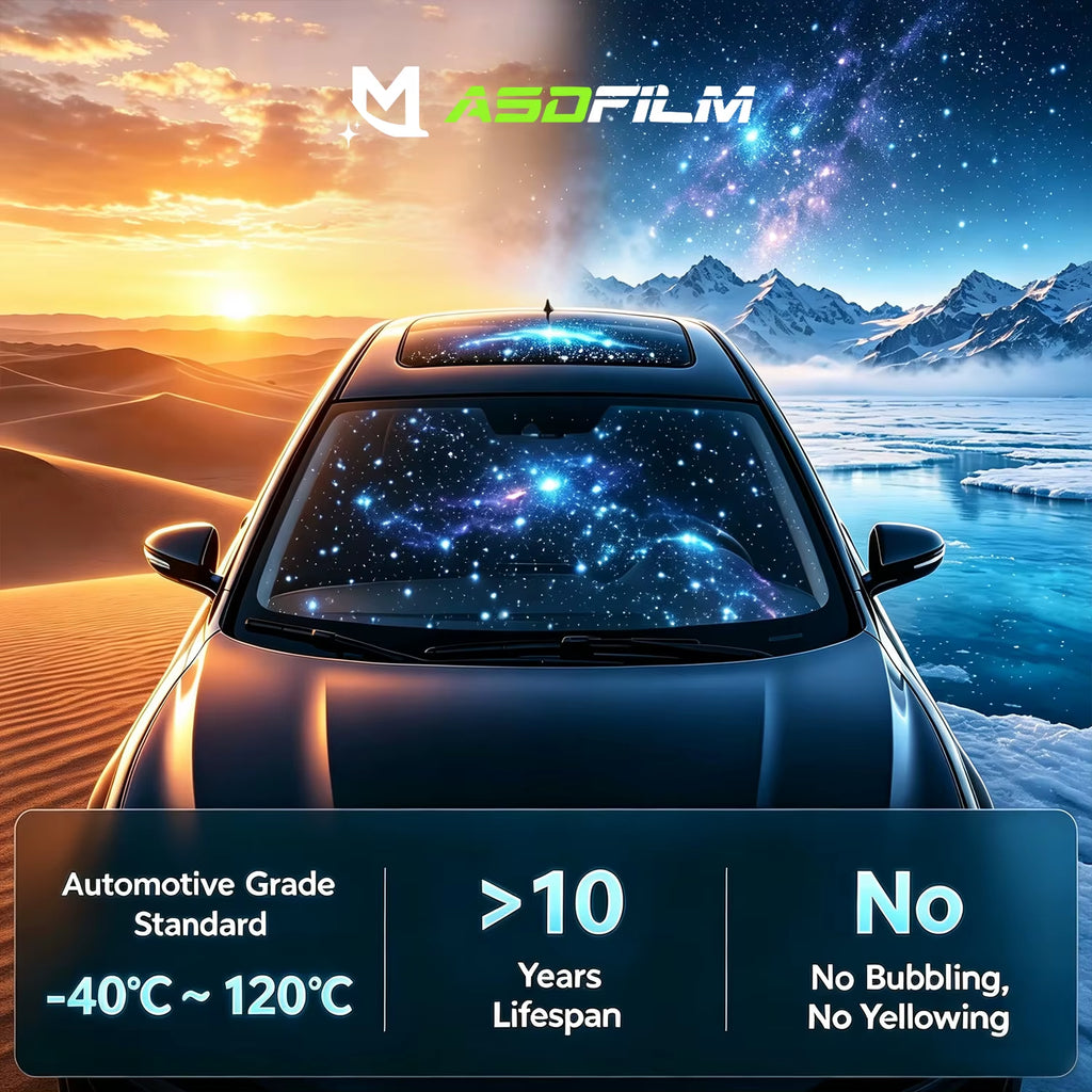 Starry Sky Film Car Roof APP Control RGB LED Star Light Music Sync Twinkle Meteor Ceiling Light Luxury Style Car Upgrade