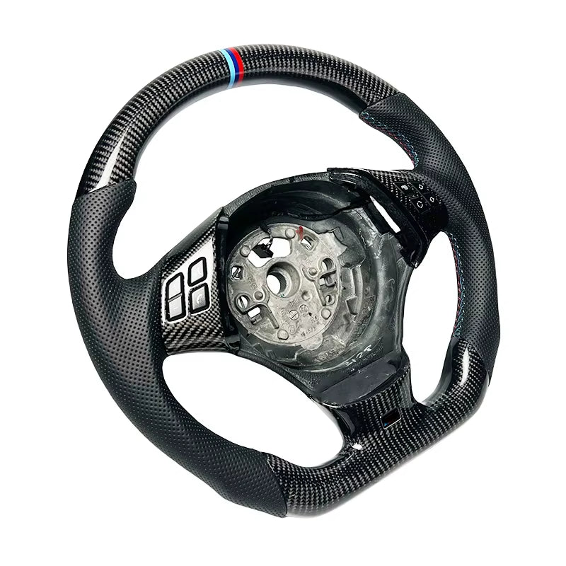Fast Shipping Genuine Leather Matte Carbon Fiber Steering Wheel Custom for BMW E92 E91 E90 E88 E87 E82 Sports Car Steering Wheel
