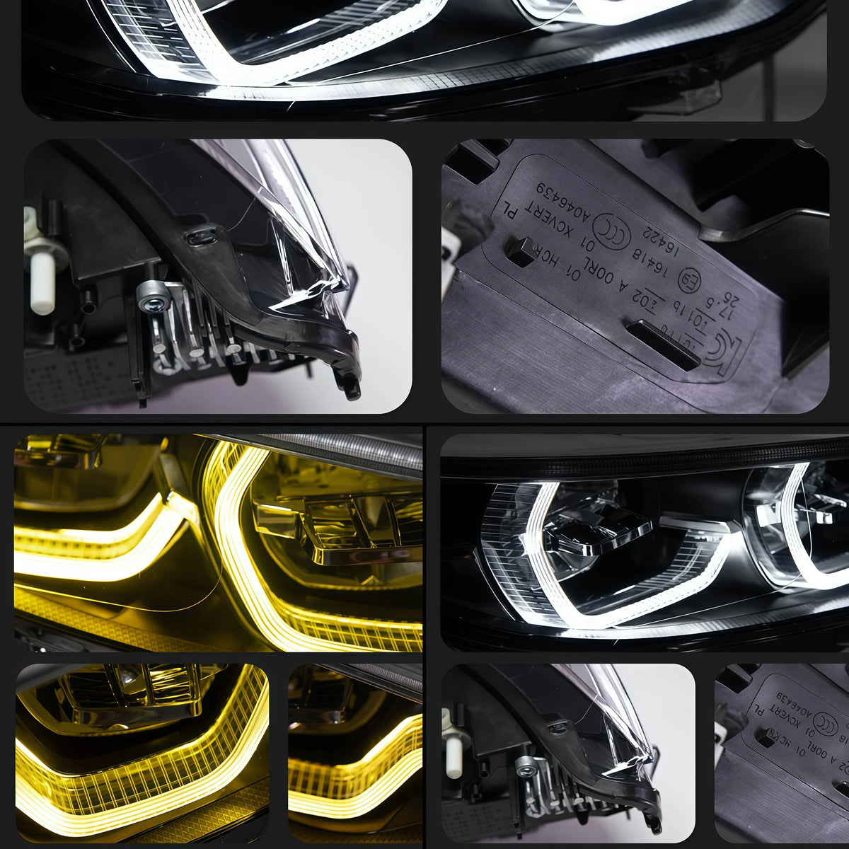 IKON LCI Style LED Projector Headlight for BMW F32 F36 4 Series M4 F82 Plug and Play DRL Daytime Running Light 6000K 2013-2020