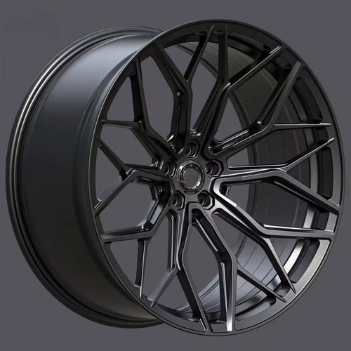 Multi-Spoke 18 19 20 21 Inch 5X112 5X114.3 Gloss Deep Black Aluminum Forged Car Wheels for SUV BMW X5M X6M Audi RSQ8 Q8 RS6 Benz