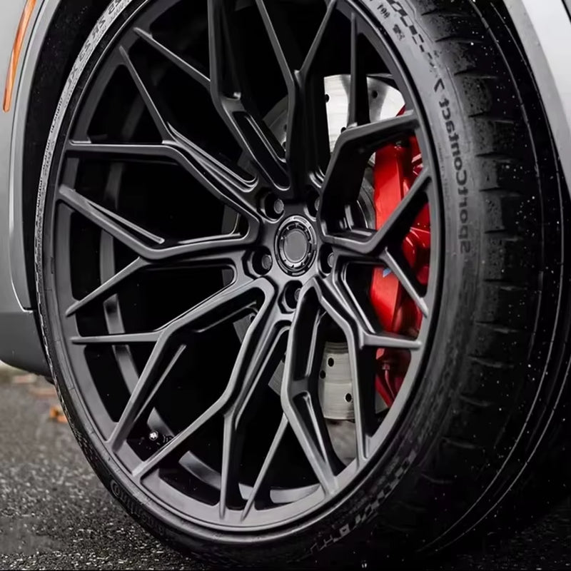 Multi-Spoke 18 19 20 21 Inch 5X112 5X114.3 Gloss Deep Black Aluminum Forged Car Wheels for SUV BMW X5M X6M Audi RSQ8 Q8 RS6 Benz