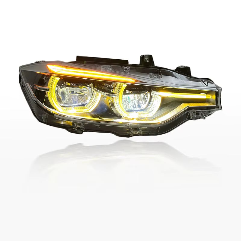 SJC Auto Exclusive Product V2 Ikon Headlight for F30 F35 2013-2018 LED Head Lamp Yellow and White Daytime Running Lights