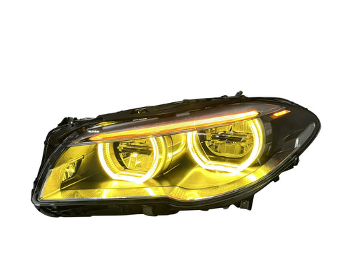 SJC M5 2010-2017 High Quality for BMW 5 Series F10 Angel Eye Dual-Color V2 Headlights Yellow White LED F18 Whole Sale Price