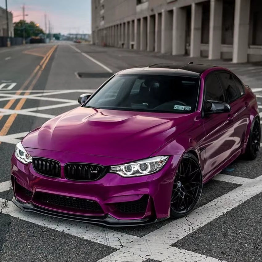 Front Lip Spoiler (Piano Black Carbon Fiber Pattern) for 3 Series M3 F80 4 Series M4 F82/F83 20152020 Exterior Styling